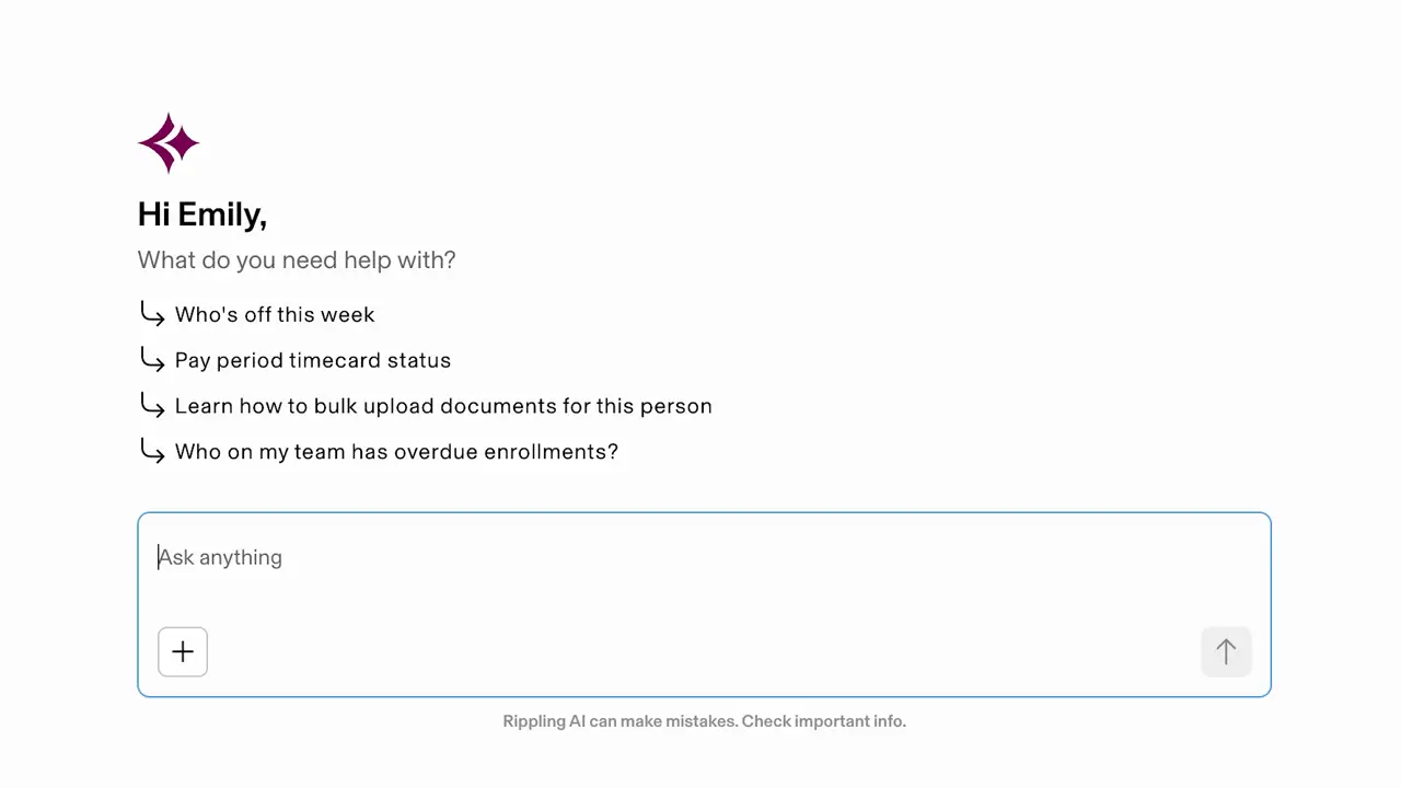 AI prompt field beginning “Hi Emily.”
