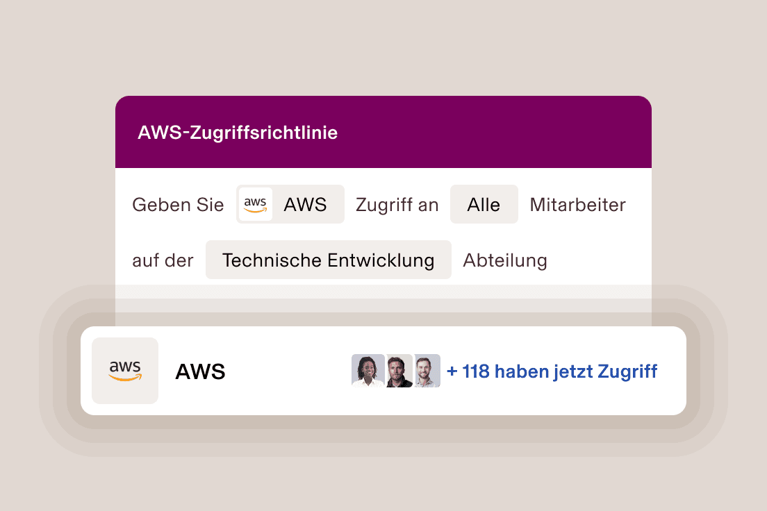 AWS access policy card granting access to Engineering employees.