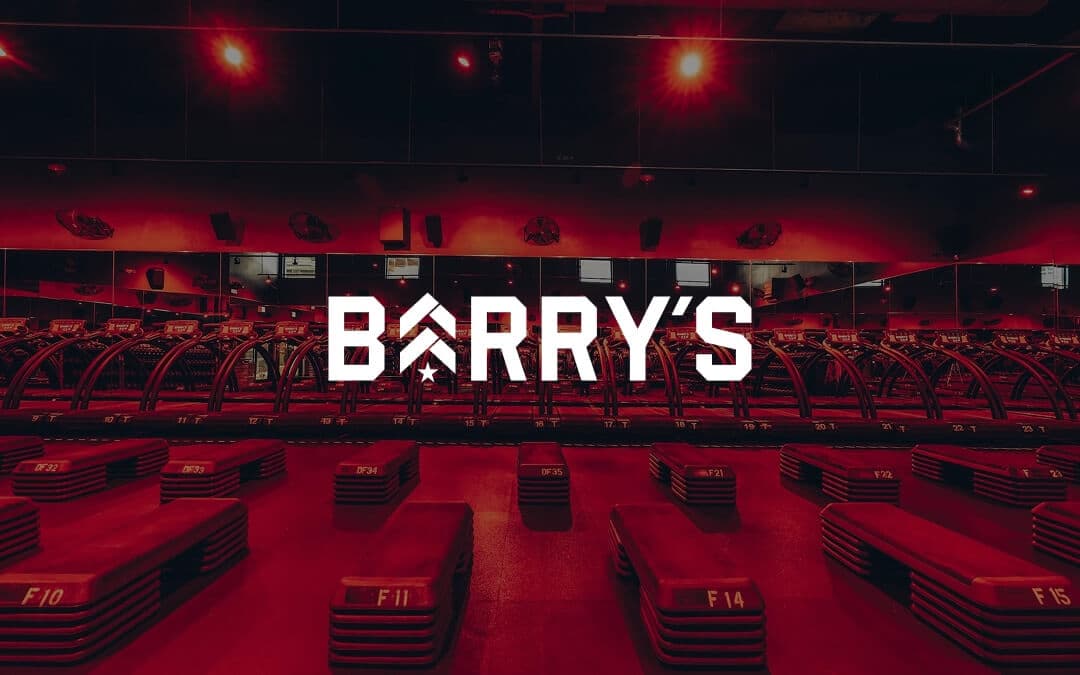Barry's logo over a photograph of a Barry's gym